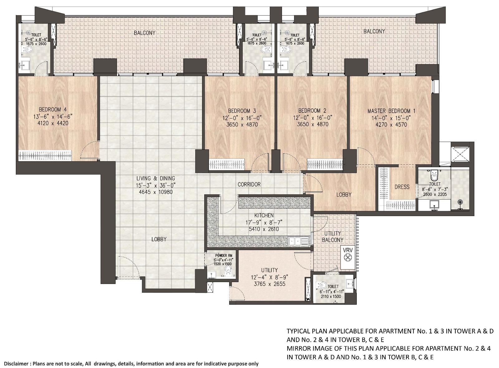 DLF Privana 4 BHK Floor Plan